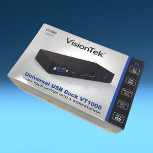 NEW VisionTek VT1000 Universal USB 3.0 Dock Station Laptop Workstation SEALED